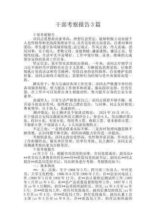 干部考察报告3篇