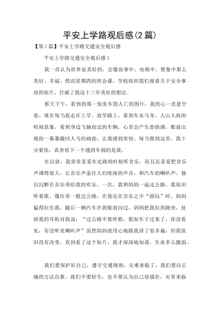 平安上学路观后感