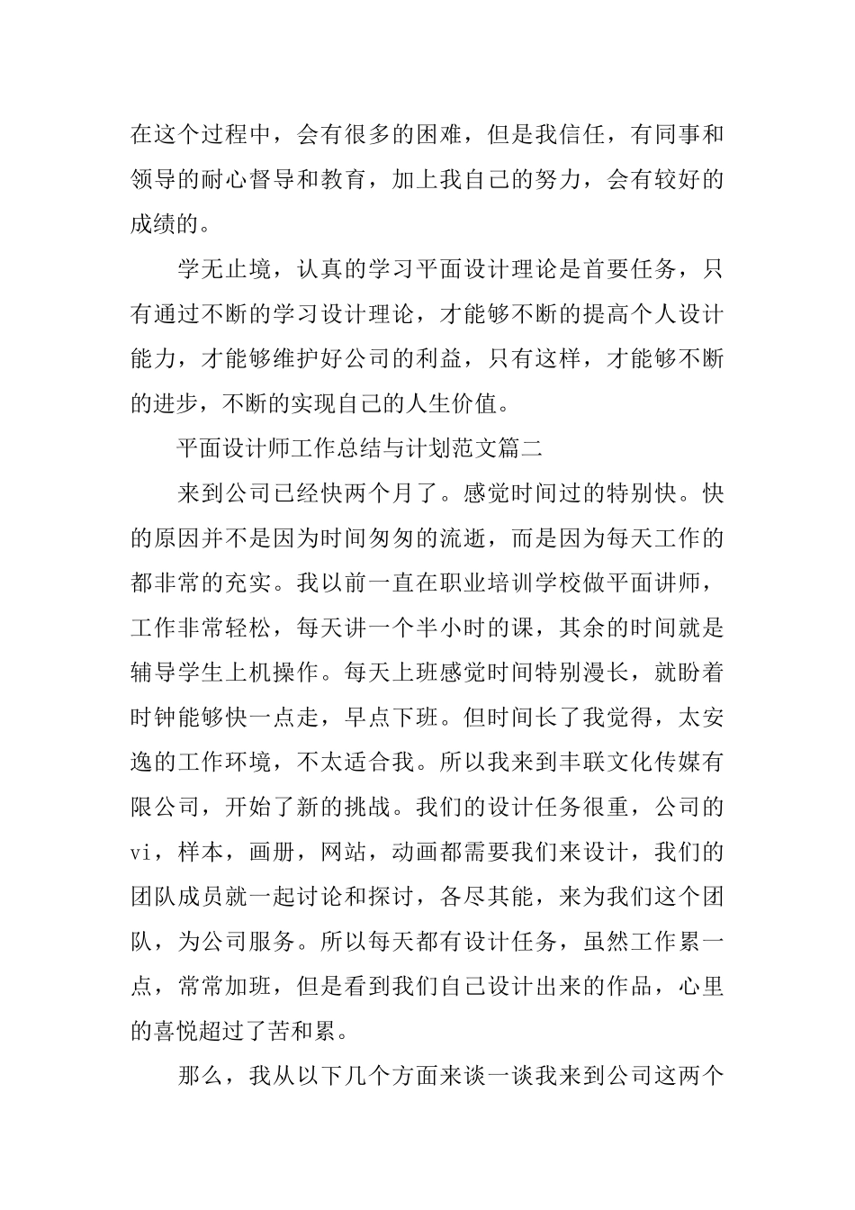 平面设计师工作总结与计划_第2页