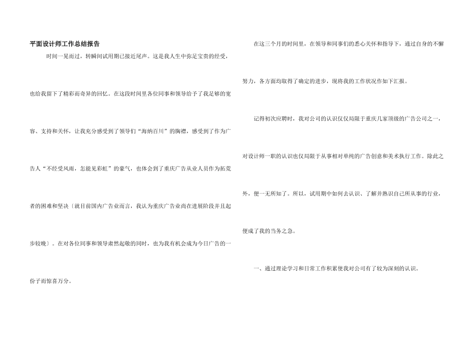 平面设计师工作总结报告_第1页