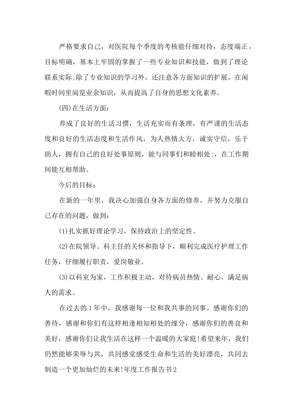 年度个人工作总结报告书_第2页