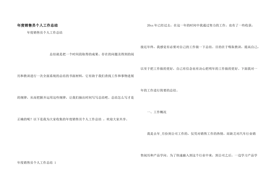 年度销售员个人工作总结_第1页