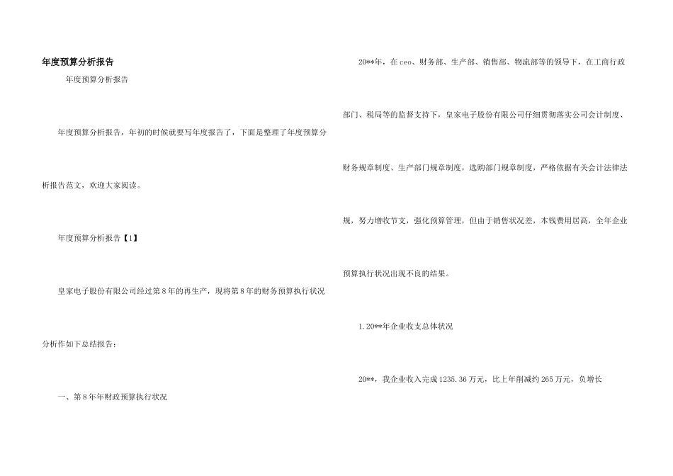 年度预算分析报告_第1页