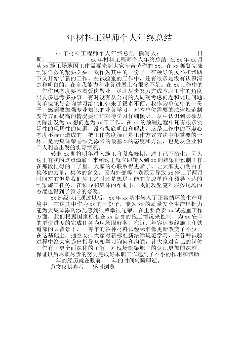 年材料工程师个人年终总结_第1页