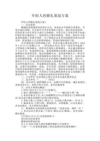 年轻人的婚礼策划方案