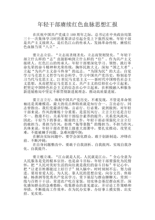 年轻干部赓续红色血脉思想汇报