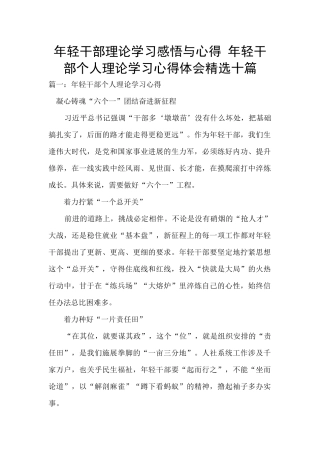 年轻干部理论学习感悟与心得
