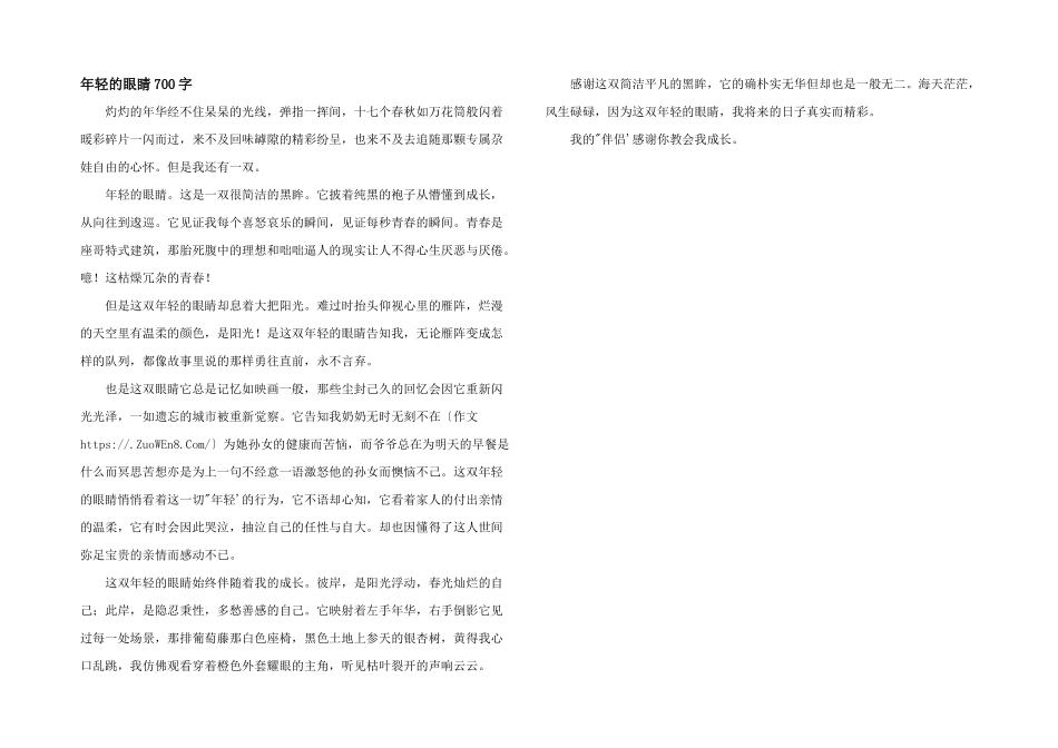 年轻的眼睛700字_第1页