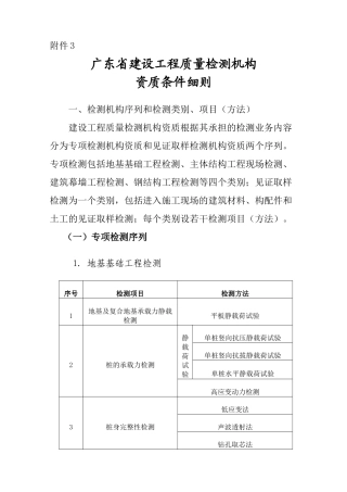 广东省建设工程质量检测机构资质条件细则