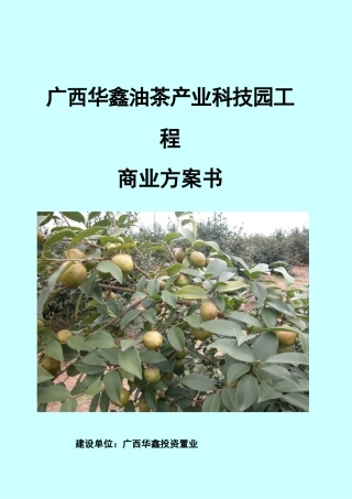 广西华鑫油茶产业科技园项目商业计划书