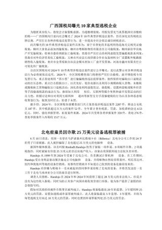 广西国税局曝光10家典型逃税企业