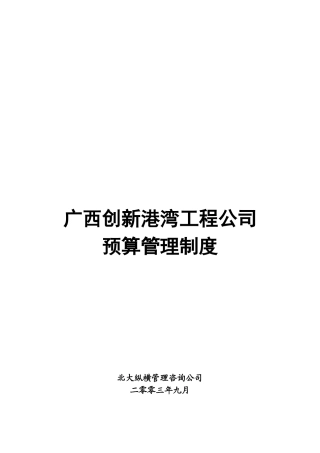广西某公司预算管理原则与内容