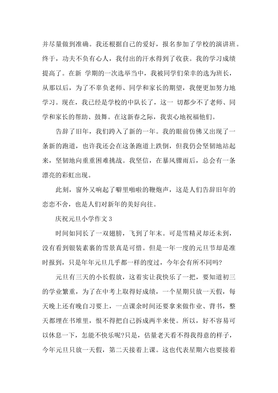 庆祝元旦小学作文范文7篇_第3页