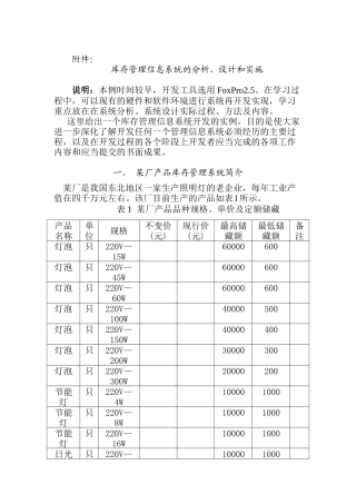 库存管理信息系统的分析