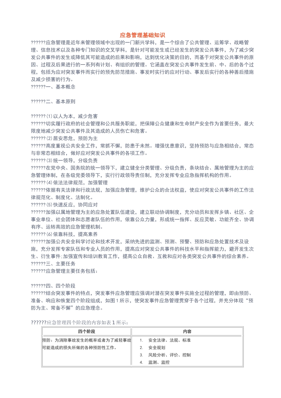 应急知识——应急管理基础知识_第1页