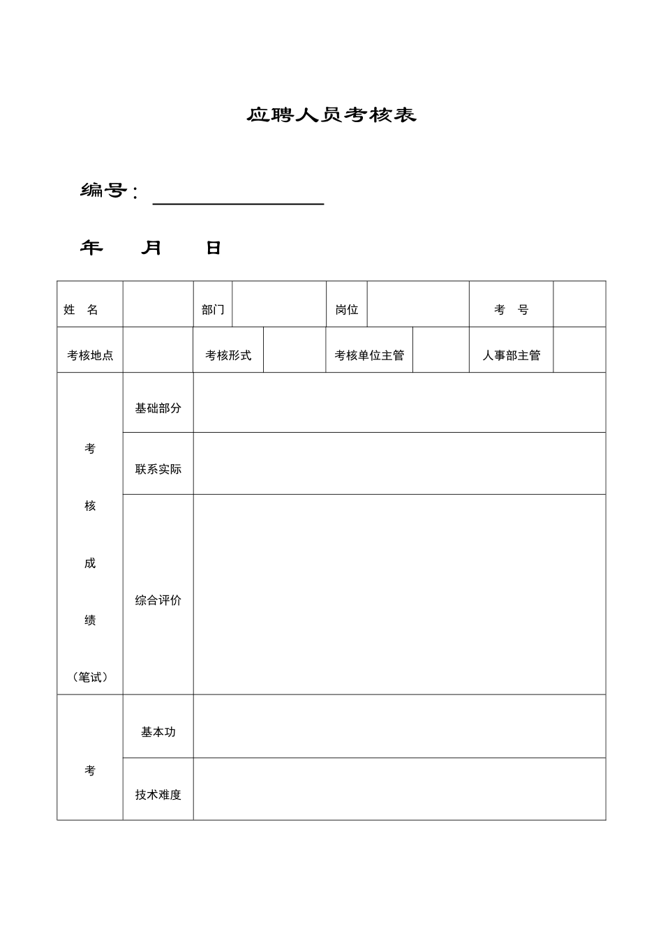 应聘人员考核表_第1页
