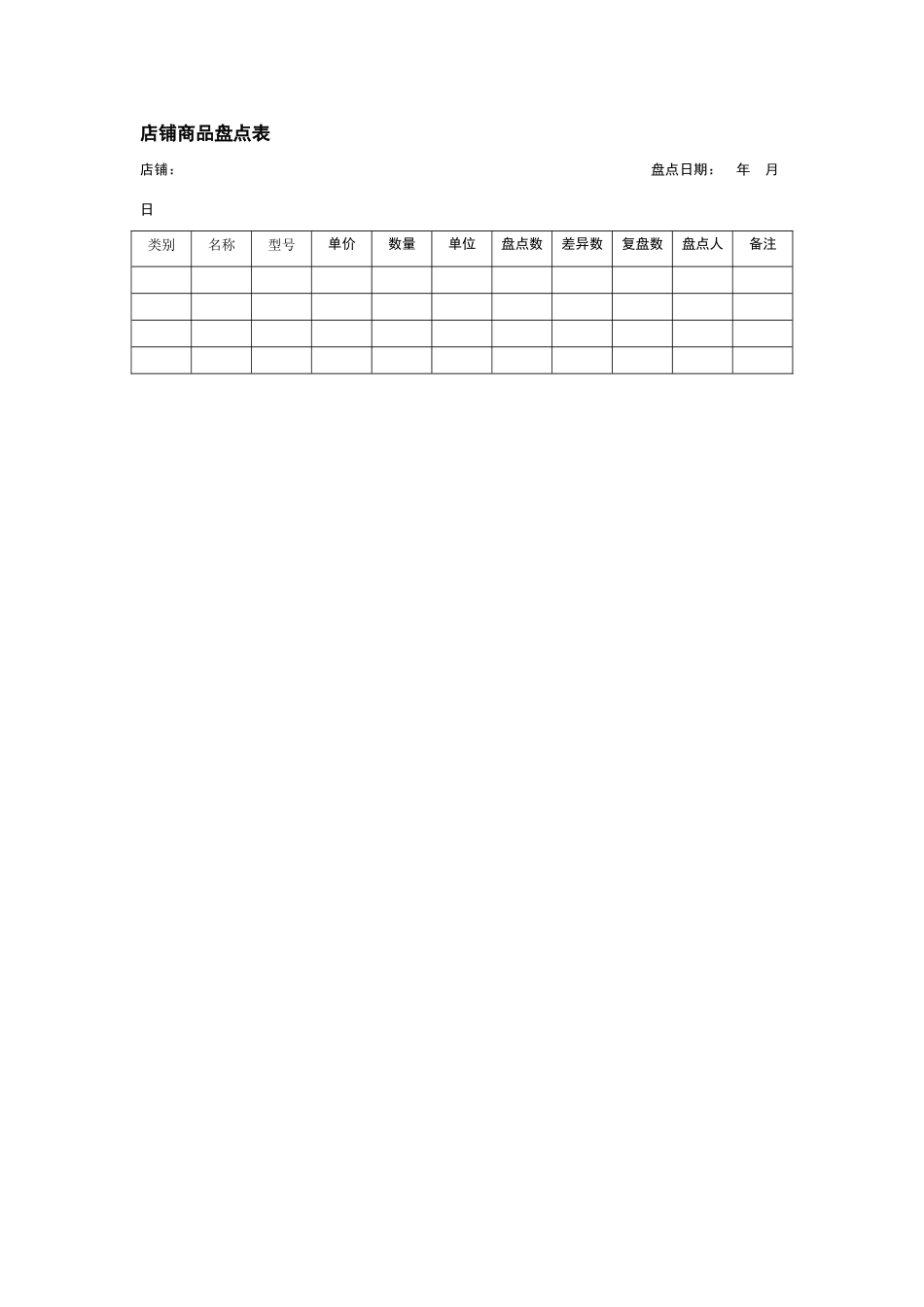 店铺商品盘点表_第1页