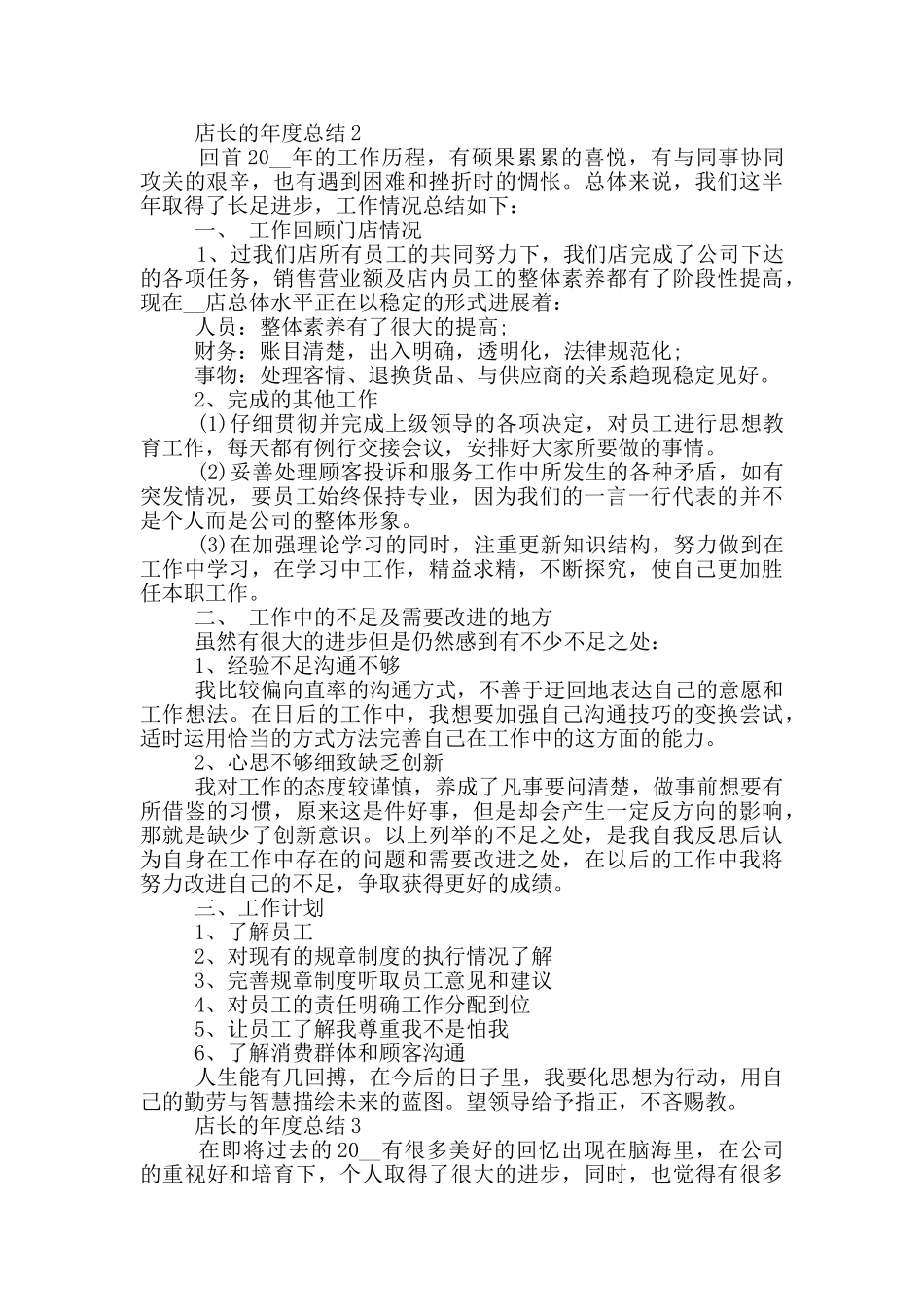 店长的年度工作总结报告_第2页