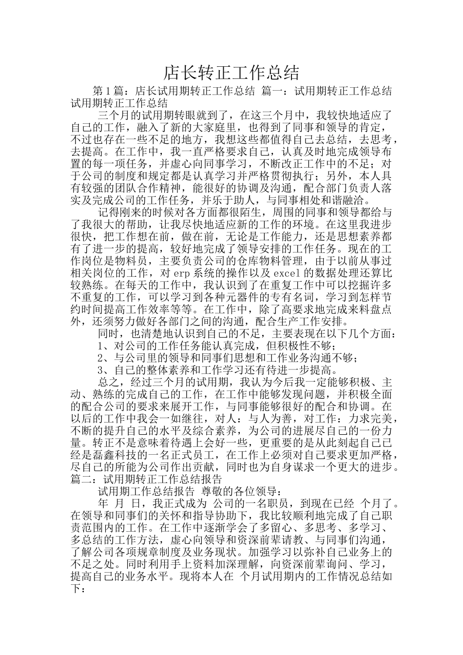 店长转正工作总结_第1页