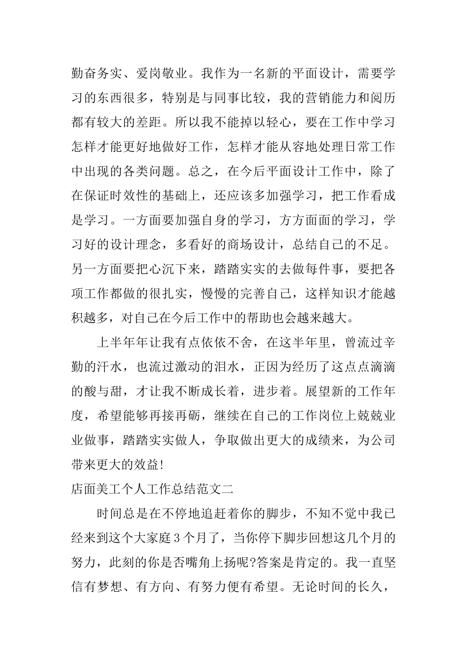 店面美工个人工作总结范文_第2页