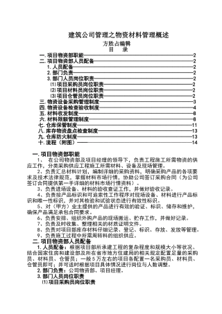 建筑公司管理之设备材料管理概述