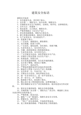 建筑安全标语