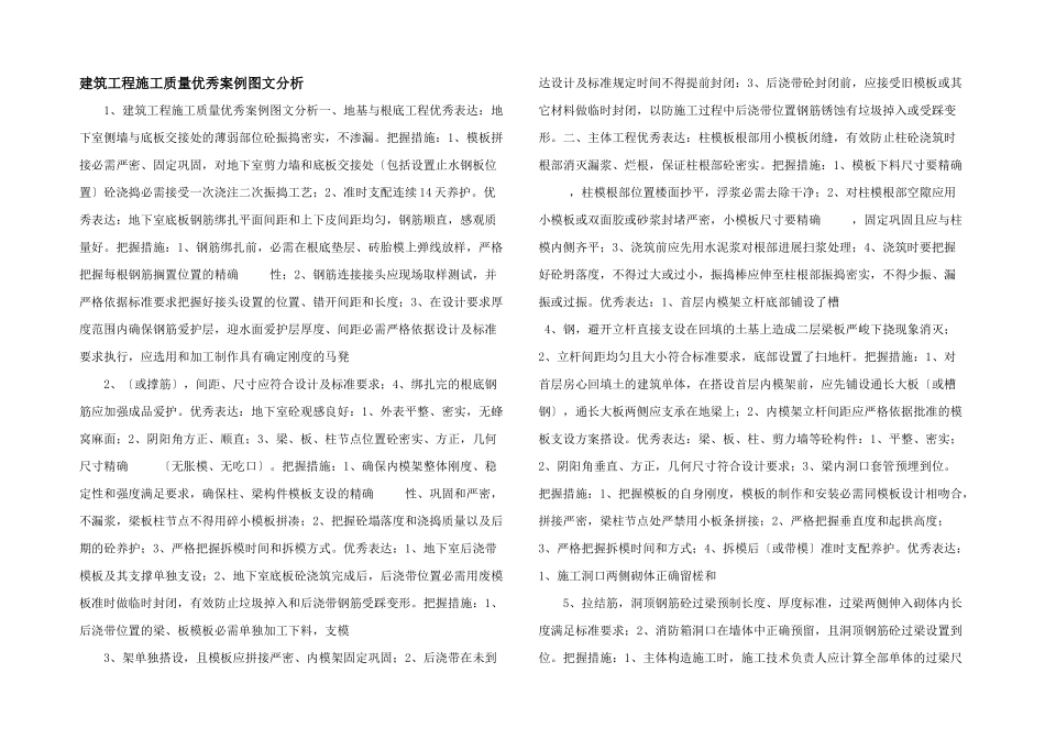 建筑工程施工质量优秀案例图文分析_第1页