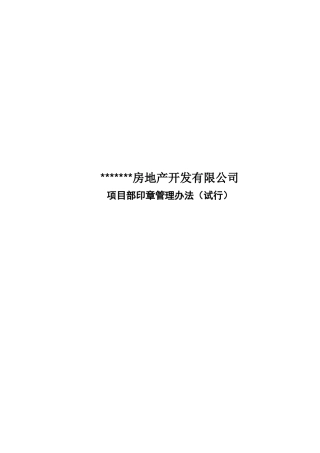 建筑工程项目部印章管理办法