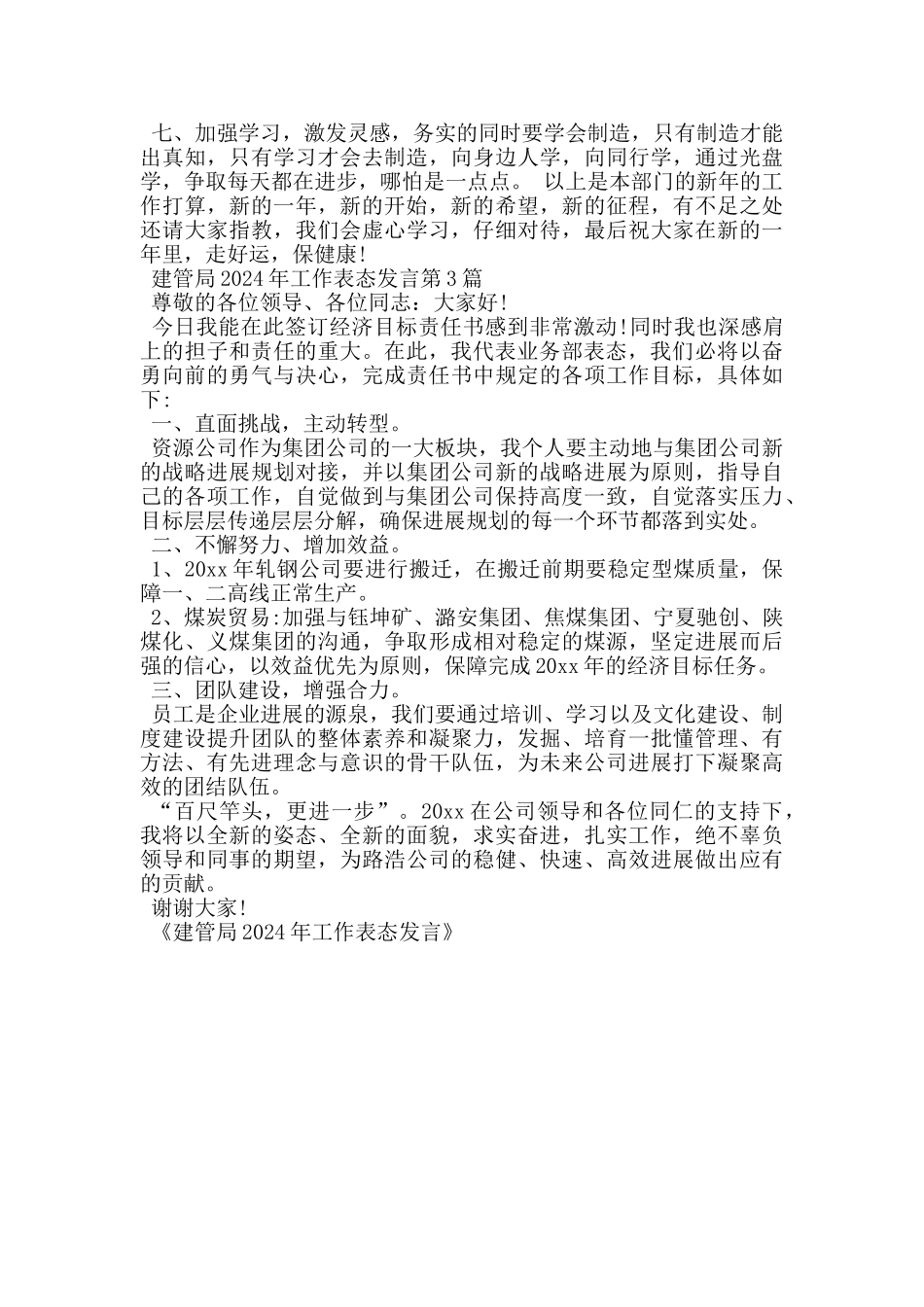 建管局2024年工作表态发言_第3页