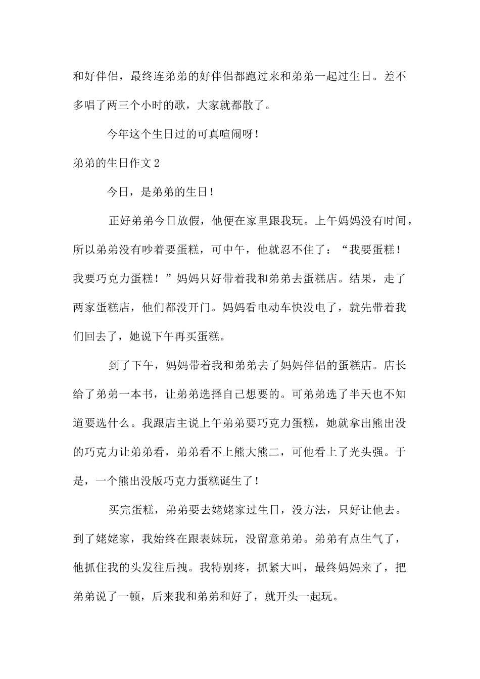 弟弟的生日作文集锦15篇_第2页