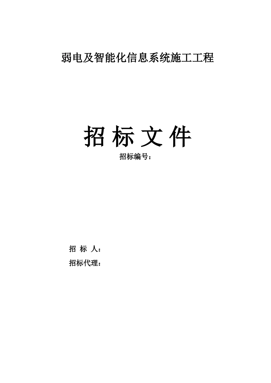 弱电及智能化信息系统施工项目招标文件_第1页