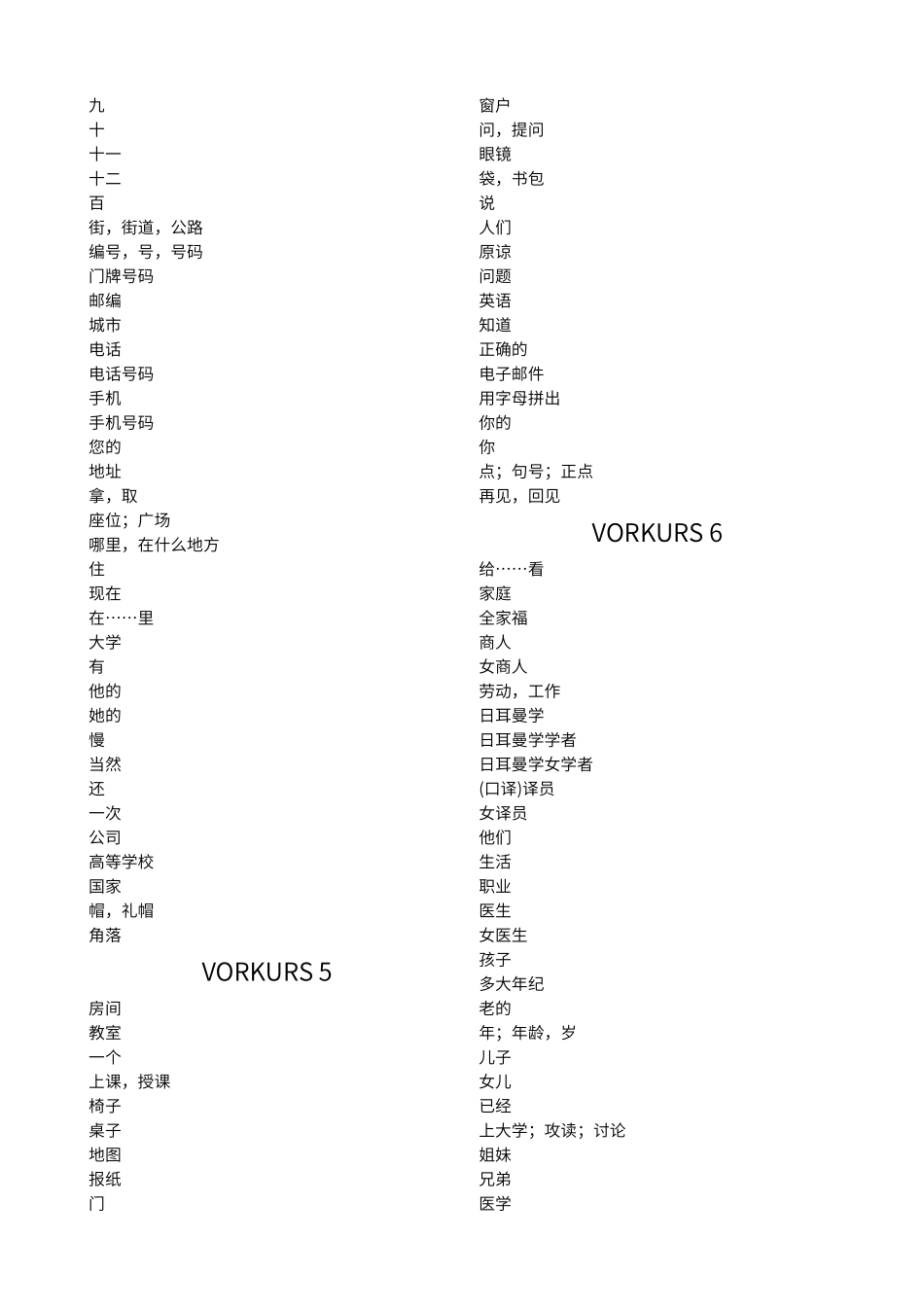 当代大学德语1单词测试完整版_第2页