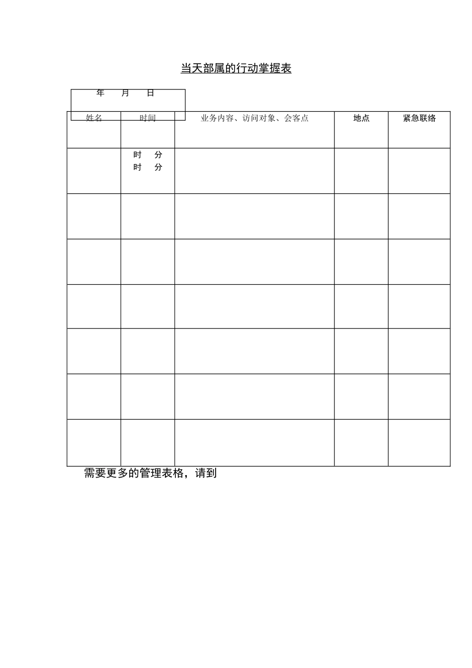 当天部属的行动掌握表_第2页