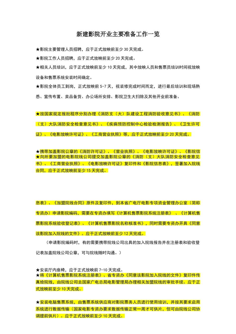 影院开业准备工作时间节点_第1页