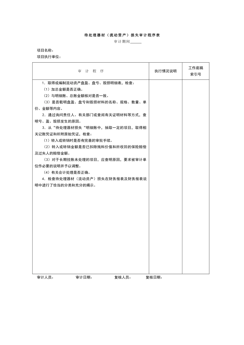 待处理器材损失审计程序表_第2页