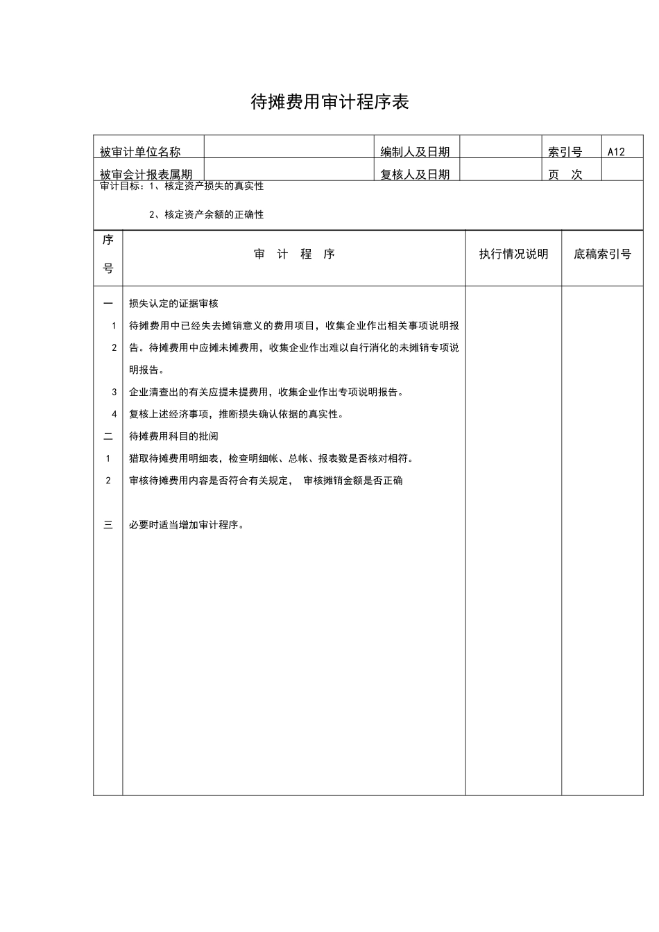 待摊费用审计程序表_第2页