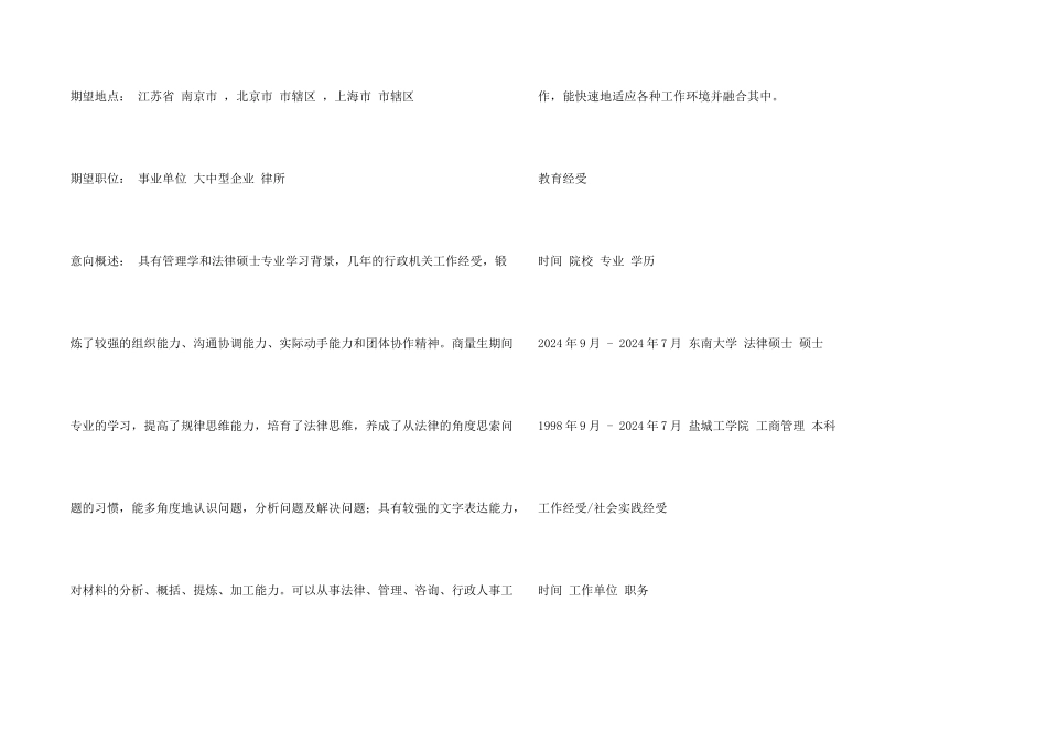 律师助理个人简历_第2页