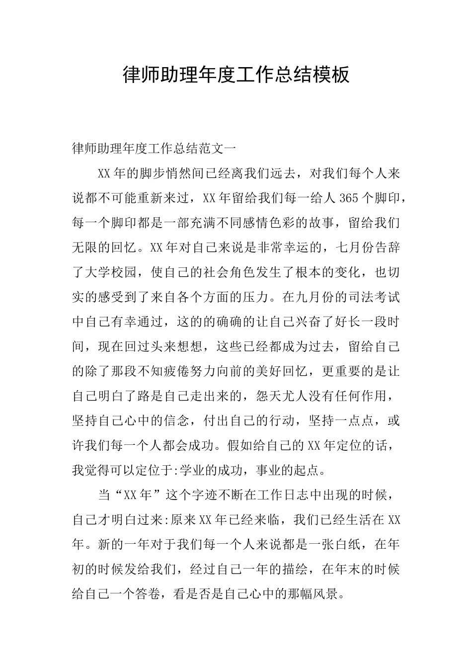 律师助理年度工作总结模板_第1页