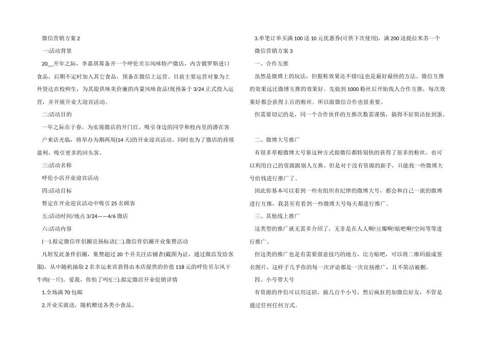 微信营销方案优质模板5篇_第2页