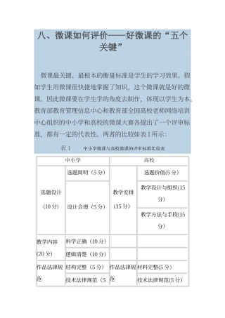 微课的评价标准