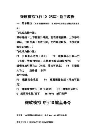 微软模拟飞行10新手教程1