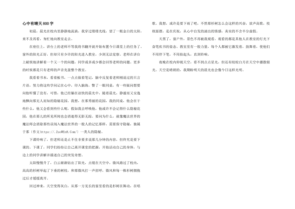 心中有晴天800字_第1页