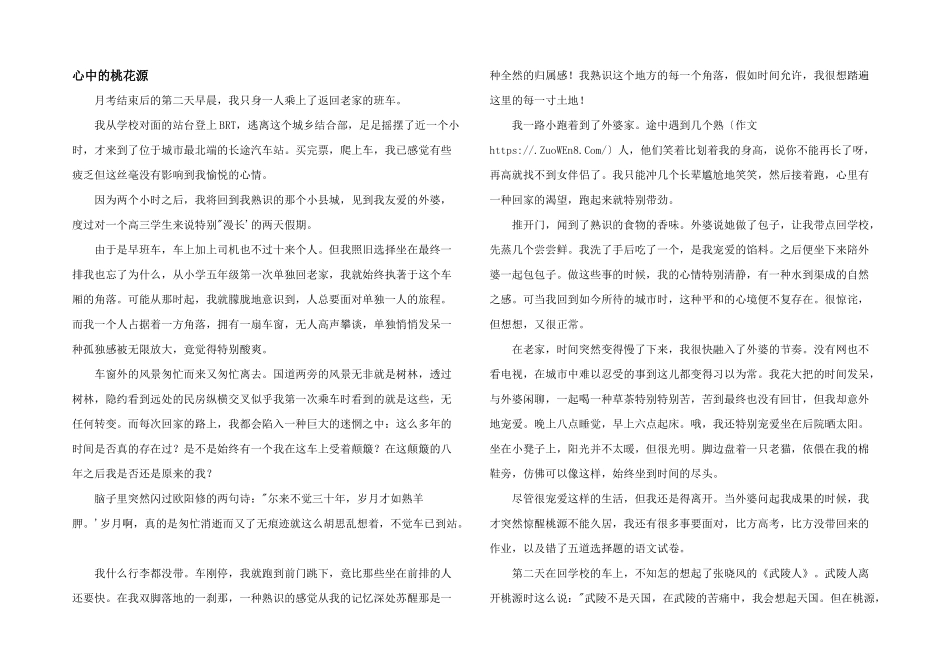 心中的桃花源_第1页