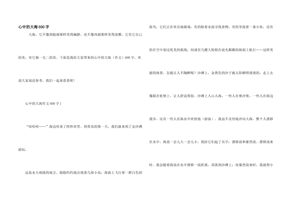 心中的大海600字_第1页