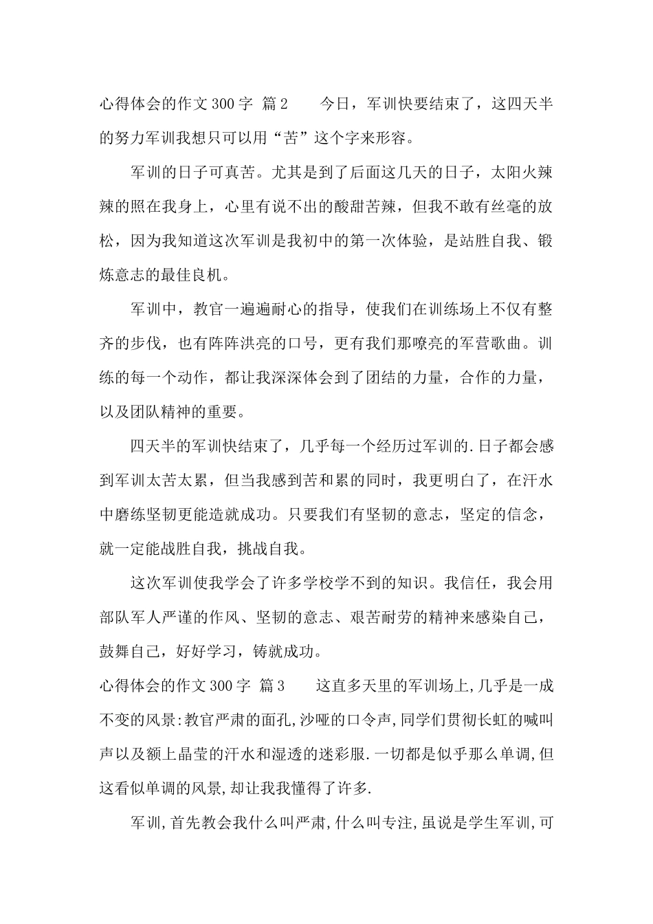 心得体会的作文300字锦集九篇_第2页