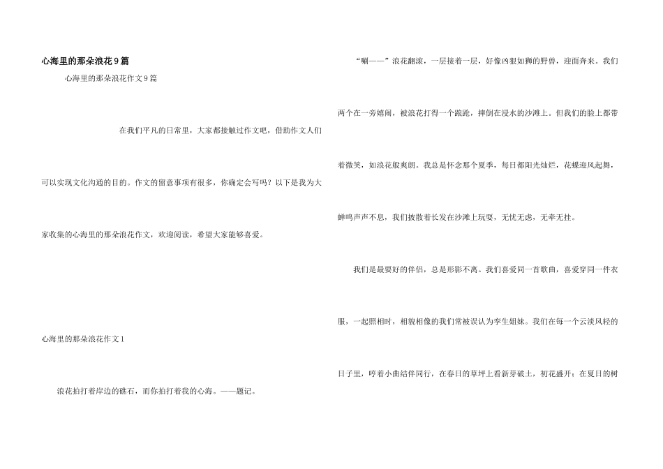 心海里的那朵浪花9篇_第1页