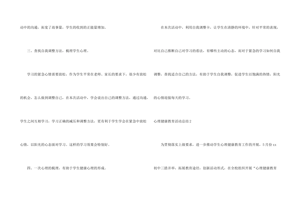 心理健康教育活动总结_第2页
