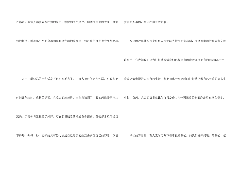 忠犬八公的故事观后感800字_第2页