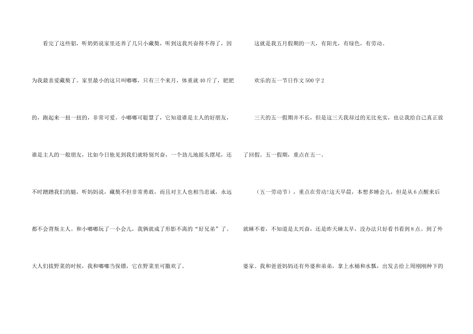 快乐的五一节日500字_第2页