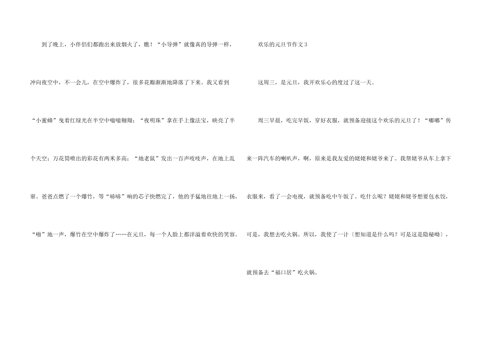 快乐的元旦节400字（14篇）_第3页